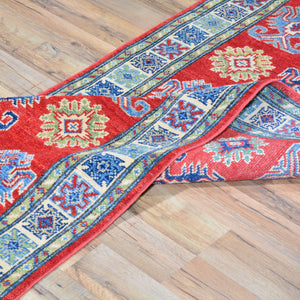 Hand-Knotted Oriental Kazak Tribal Design Handmade 100% Wool Rug (Size 2.7 X 16.5) Brral-4611