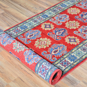 Hand-Knotted Oriental Kazak Tribal Design Handmade 100% Wool Rug (Size 2.7 X 16.5) Brral-4611