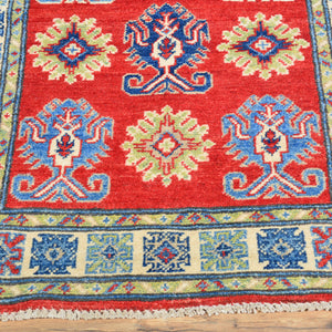 Hand-Knotted Oriental Kazak Tribal Design Handmade 100% Wool Rug (Size 2.7 X 16.5) Brral-4611