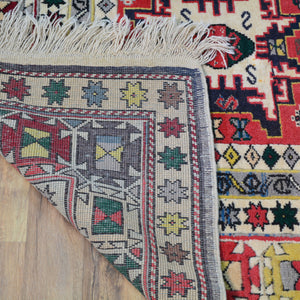 Hand-Knotted Turkish Kazak Tribal Design Handmade Wool Rug (Size 4.4 X 7.1) Brral-4809