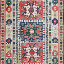 Load image into Gallery viewer, Hand-Knotted Turkish Kazak Tribal Design Handmade Wool Rug (Size 4.4 X 7.1) Brral-4809