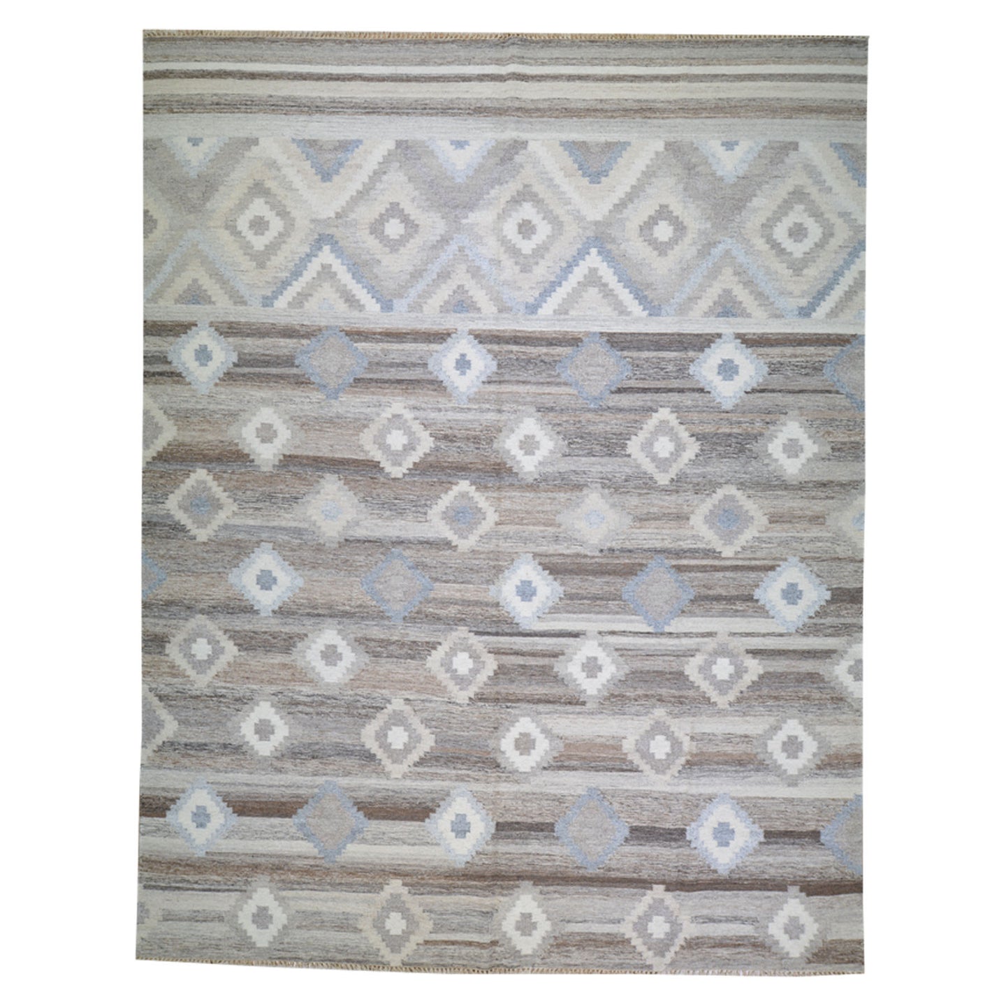 Hand-Woven Reversible Handmade Kilim Wool Rug (Size 9.2 x 11.10) Cwral-5850