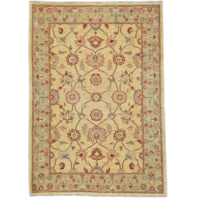 Hand-Knotted  Oushak Traditional Design Wool Chobi Rug (Size 4.1 X 5.8) Brral-597