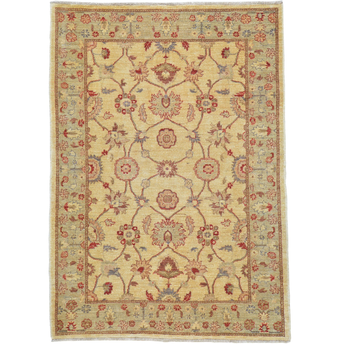 Hand-Knotted  Oushak Traditional Design Wool Chobi Rug (Size 4.1 X 5.8) Brral-597