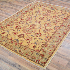 Hand-Knotted  Oushak Traditional Design Wool Chobi Rug (Size 4.1 X 5.8) Brral-597