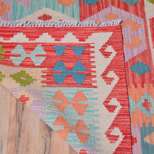 Hand-Woven Reversible Momana Kilim Colorful Handmade Wool Rug (Size 9.6 X 12.5) Cwral-6915