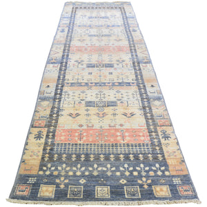 Hand-Knotted Peshawar Kashkuli Handmade Oriental Wool Rug (Size 2.8 X 10.0) Cwrsf-8097