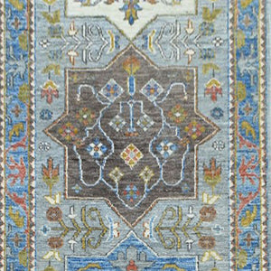 Hand-Knotted Caucasian Kazak Design 100% Wool Hallway Runner (Size 2.5 X 7.9) Cwral-8928