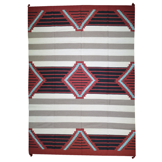 Hand-Woven Reversible Southwestern Design Kilim Handmade Wool Rug (Size 9.9 X 13.10) Cwral-10089