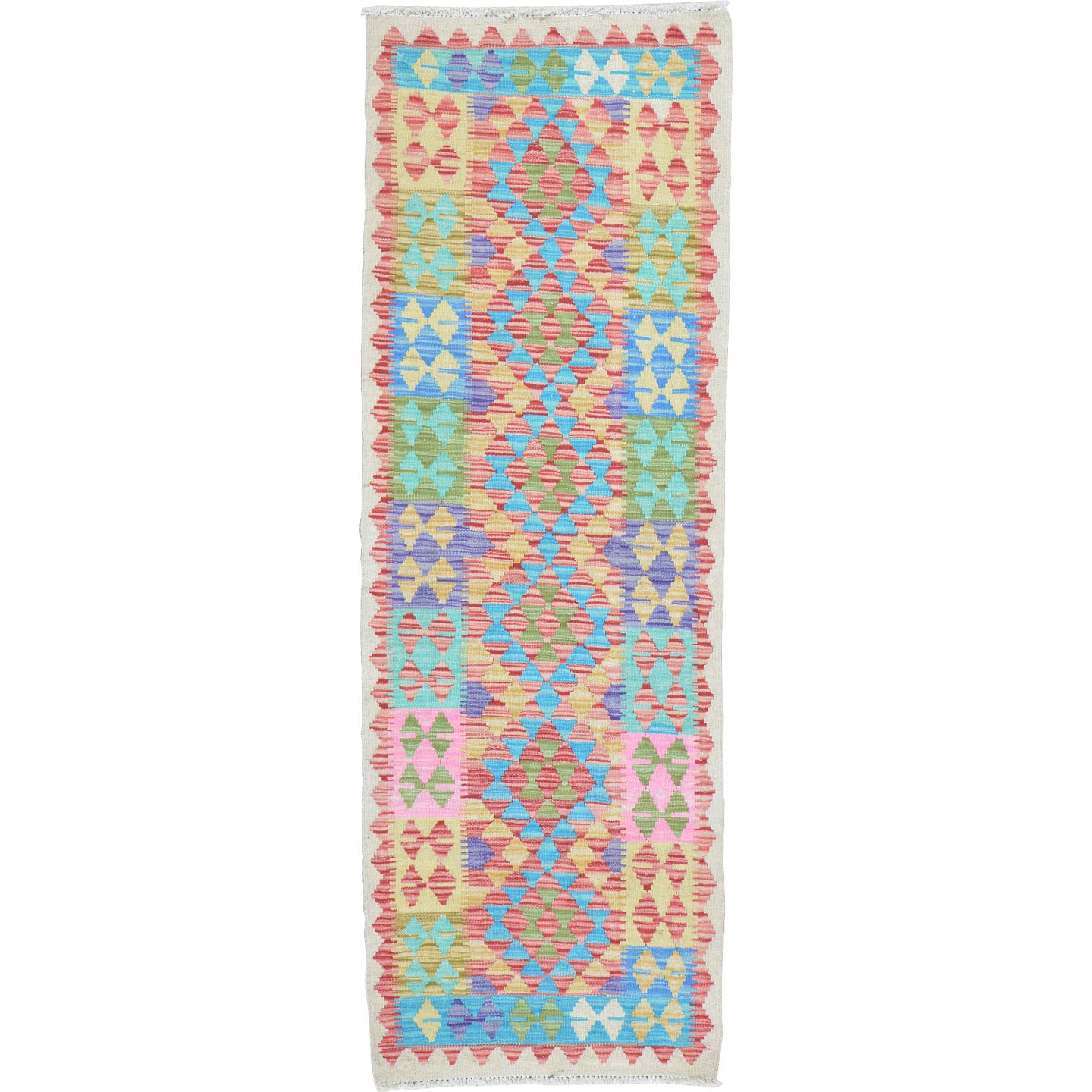 Hand-Woven Reversible Momana Kilim Handmade Wool Rug (Size 2.3 X 6.4) Cwral-10101