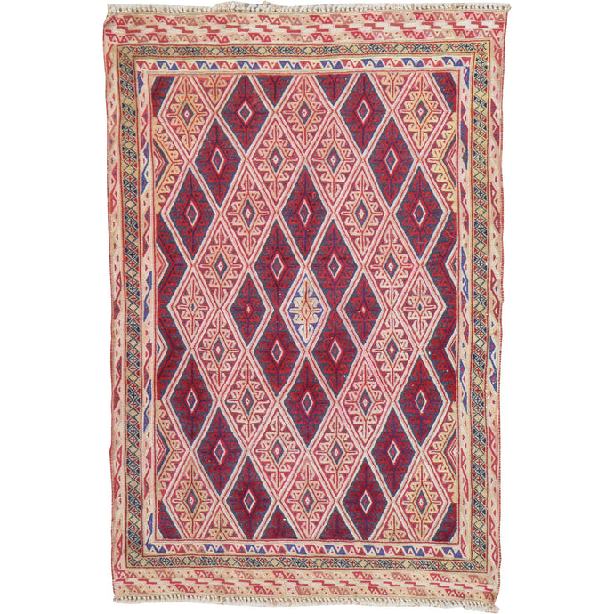 Multi-Weave Tribal Mashwani Sumak Handmade Geometric Design Rug (Size 2.8 X 3.10) Cwral-10113