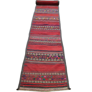 Hand-Woven Old Turkish Kilim Oriental Tribal Handmade Wool Rug (Size 1.9 X 13.11) Cwral-10146