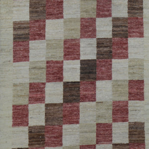 Hand-Knotted Peshawar Gabbeh Checker Design Oriental Handmade Rug (Size 2.6X9.7) Cwral-10155