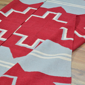Hand-Woven Reversible Southwestern Design Handmade Wool Kilim (Size 6.3 X 9.0) Cwral-10329