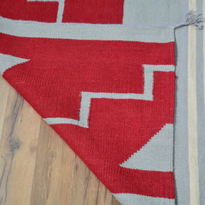 Hand-Woven Reversible Southwestern Design Handmade Wool Kilim (Size 6.3 X 9.0) Cwral-10329