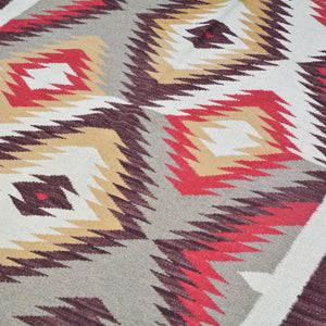 Hand-Woven Reversible Southwestern Design Handmade Wool Kilim (Size 4.0 X 5.9) Cwral-10347