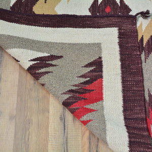 Hand-Woven Reversible Southwestern Design Handmade Wool Kilim (Size 4.0 X 5.9) Cwral-10347
