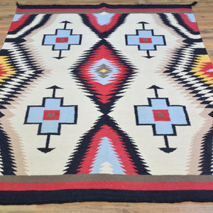 Hand-Woven Reversible Southwestern Design Handmade Wool Kilim (Size 4.2 X 6.0) Cwral-10353