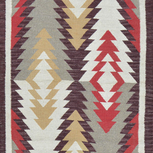 Hand-Woven Reversible Southwestern Design Handmade Wool Kilim (Size 3.0 X 9.7) Cwral-10359