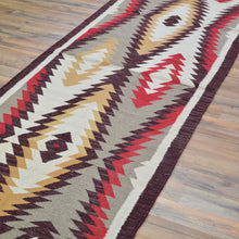Load image into Gallery viewer, Hand-Woven Reversible Southwestern Design Handmade Wool Kilim (Size 3.0 X 9.7) Cwral-10359