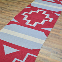 Load image into Gallery viewer, Hand-Woven Reversible Southwestern Design Handmade Wool Kilim (Size 2.7 X 9.10) Cwral-10368