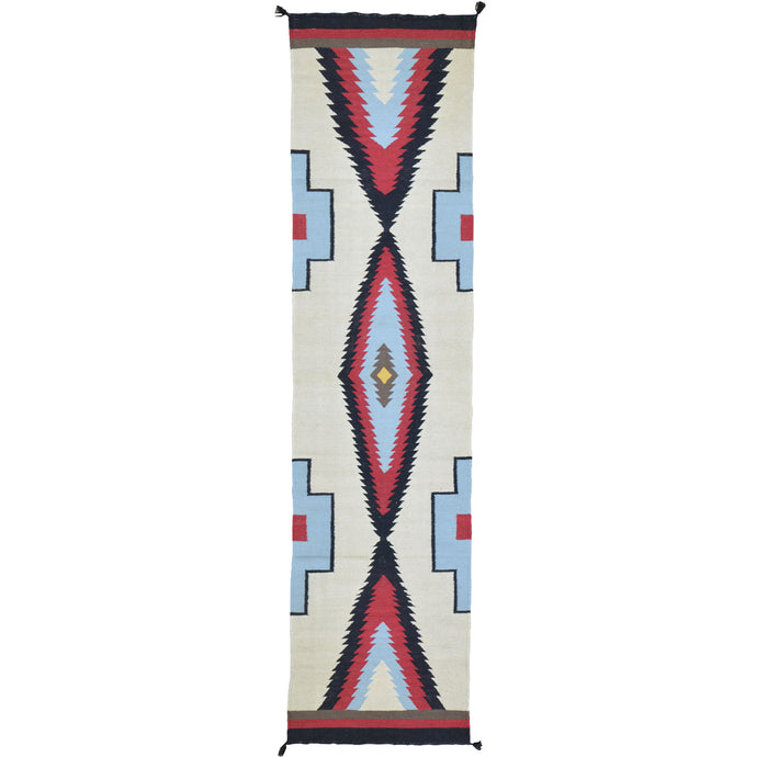 Hand-Woven Reversible Southwestern Design Handmade Wool Kilim (Size 2.6 X 9.11) Cwral-10371
