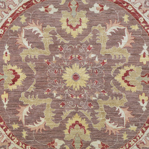 Hand-Knotted Tribal Round Peshawar Chobi Wool Handmade Oriental Rug (Size 8.3 X 8.3) Cwral-10383