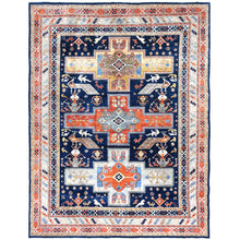 Load image into Gallery viewer, Hand-Knotted Fine Super Kazak Caucasian Design Wool Oriental Rug (Size 10.1 X 13.9) Cwral-10389