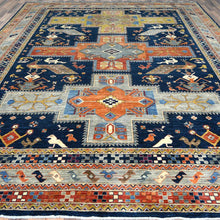 Load image into Gallery viewer, Hand-Knotted Fine Super Kazak Caucasian Design Wool Oriental Rug (Size 10.1 X 13.9) Cwral-10389