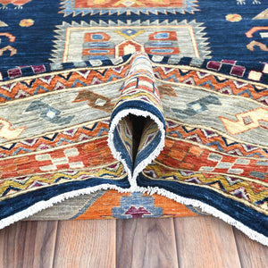 Hand-Knotted Fine Super Kazak Caucasian Design Wool Oriental Rug (Size 10.1 X 13.9) Cwral-10389