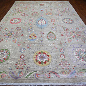 Hand-Knotted Peshawar Chobi Suzani Design Wool Oriental Rug (Size 10.1 X 13.8) Cwral-10392