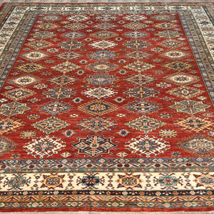 Hand-Knotted Caucasian Kazak Design Oriental Handmade Wool Rug (Size 8.10 X 11.8) Cwral-10422