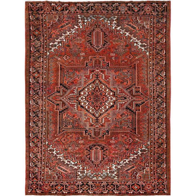 Hand-Knotted Vintage Persian Heriz Oriental Handmade Wool Rug (Size 9.9 X 13.0) Cwral-10428