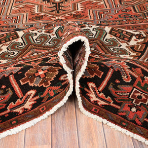 Hand-Knotted Vintage Persian Heriz Oriental Handmade Wool Rug (Size 9.9 X 13.0) Cwral-10428