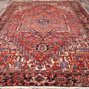 Hand-Knotted Vintage Persian Heriz Oriental Handmade Wool Rug (Size 8.5 X 11.8) Cwral-10431