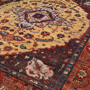 Hand-Knotted Afghan Tribal Traditional Design Handmade Wool Rug (Size 8.11 X 11.5) Cwral-10473