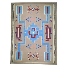 Load image into Gallery viewer, Hand-Woven Reversible Southwestern Design Handmade Wool Kilim (Size 10.2 X 13.9) Cwral-10491