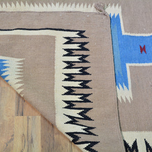 Hand-Woven Reversible Southwestern Design Handmade Wool Kilim (Size 10.2 X 13.9) Cwral-10491