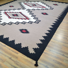 Load image into Gallery viewer, Hand-Woven Reversible Southwestern Design Handmade Wool Kilim (Size 9.8 X 13.2) Cwral-10494