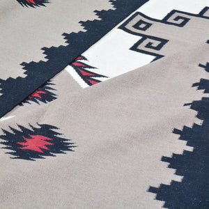 Hand-Woven Reversible Southwestern Design Handmade Wool Kilim (Size 9.8 X 13.2) Cwral-10494
