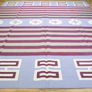Hand-Woven Reversible Southwestern Design Handmade Wool Kilim (Size 8.10 X 12.3) Cwral-10497