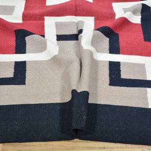 Hand-Woven Reversible Southwestern Design Handmade Wool Kilim (Size 9.10 X 14.0) Cwral-10506