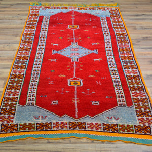 Hand-Knotted Vintage Algerian Tribal Handmade 100% Wool Rug (Size 3.3 X 6.2) Cwral-10512