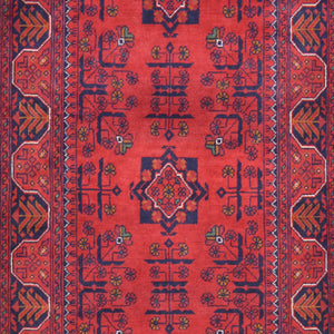 Hand-Knotted Fine Afghan Tribal Khal Mohammadi Design 100% Wool Rug (Size 2.7 X 9.7) Cwral-10521