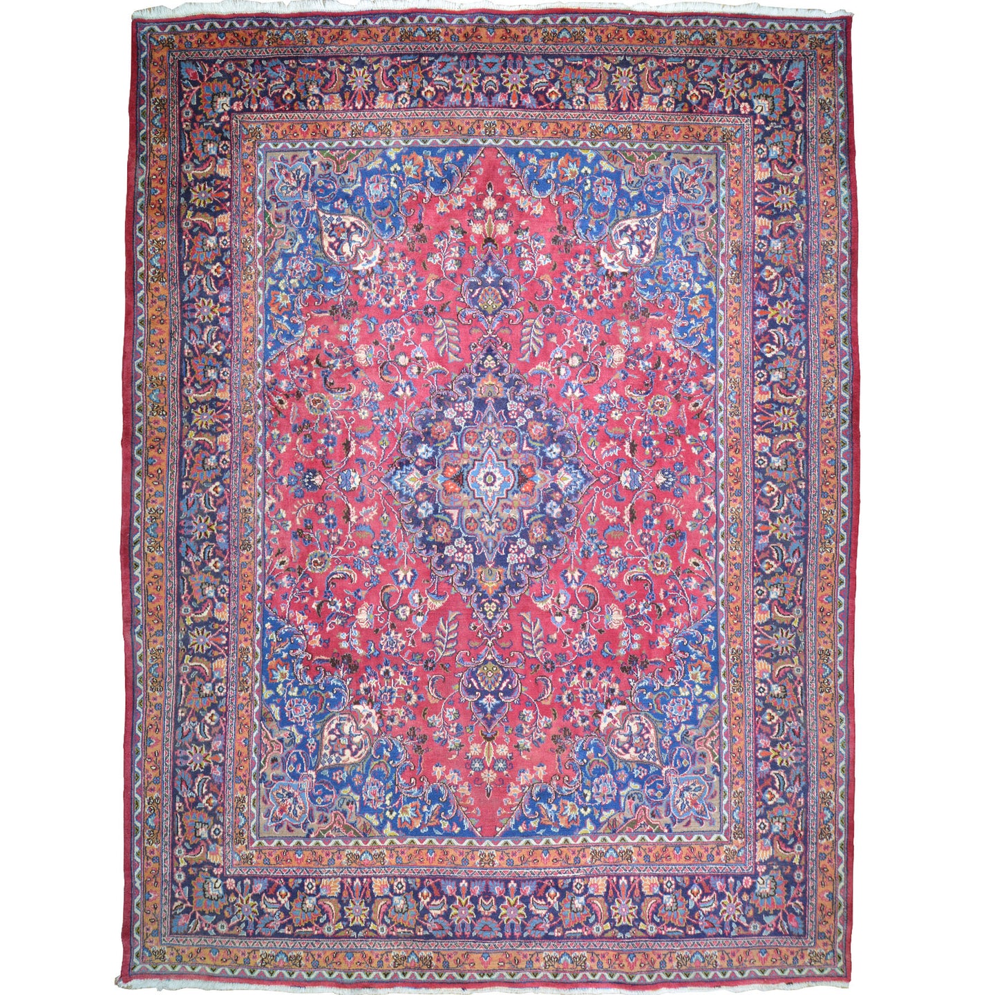 Hand-Knotted Tribal Vintage Persian Traditional Design Wool Rug (Size 9.10 X 12.8) Cwral-10527