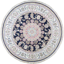 Load image into Gallery viewer, Hand-Knotted Oriental Wool &amp; Silk Nain Design Handmade Round Rug (Size 6.0 X 6.0) Cwral-10536