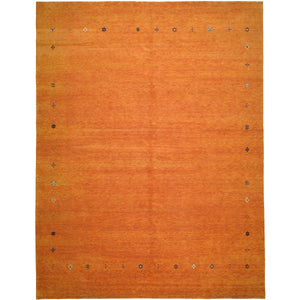 Hand-Knotted Modern Orange Contemporary Design Wool Rug (Size 7.11 X 10.0) Cwral-10542