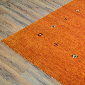 Hand-Knotted Modern Orange Contemporary Design Wool Rug (Size 7.11 X 10.0) Cwral-10542