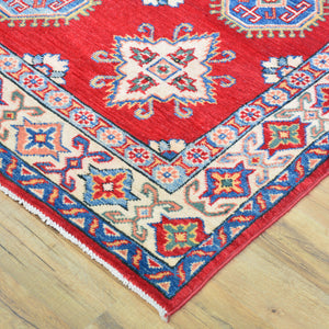 Hand-Knotted Caucasian Design Kazak Wool Handmade Rug (Size 4.0 X 6.2) Cwral-10608