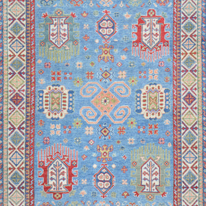 Hand-Knotted Caucasian Design Kazak Wool Handmade Rug (Size 4.0 X 5.9) Cwral-10611